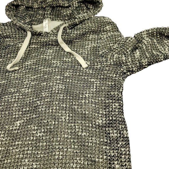 Fabletics‎ Womens S Yukon Sweater Dress Hooded Tweed Shift Black Ivory Lined - Picture 5 of 10